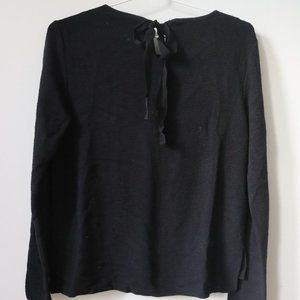 s. layered black long sleeve crepe shirt
